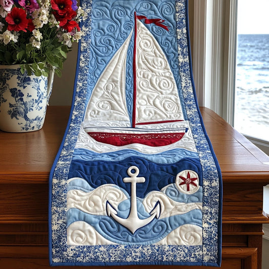 Sea Breeze Serenity Quilted Table Runner NCU0PT5879