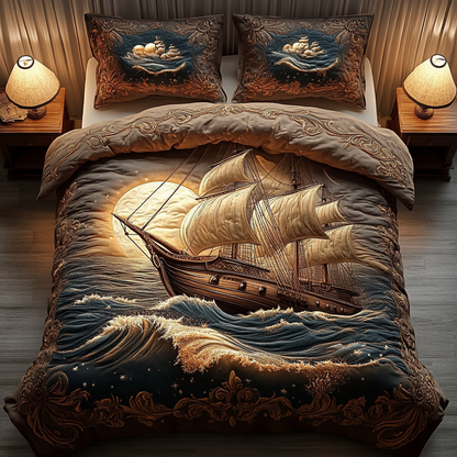 Sea Breeze Voyage 3-Piece Quilted Bedding Set NCU0DV2977