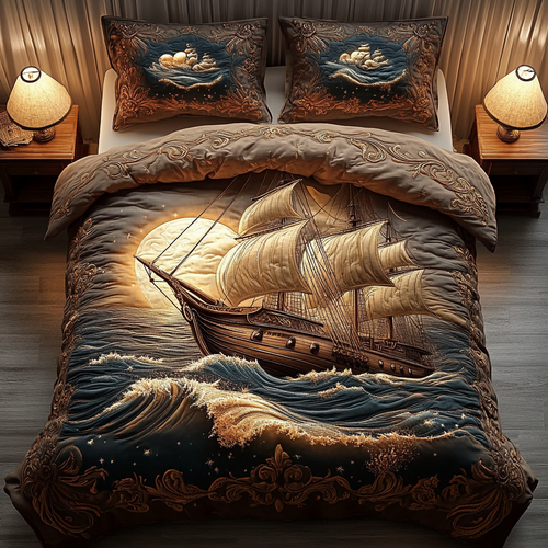 Sea Breeze Voyage 3-Piece Quilted Bedding Set NCU0DV2977