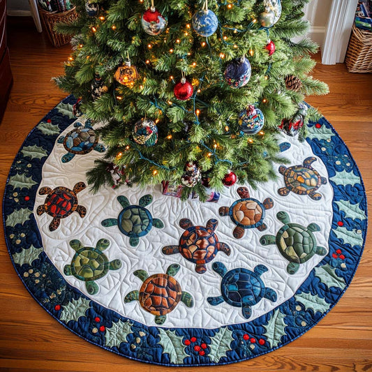 Sea Dreams Christmas Quilted Tree Skirt NCU0NT1962