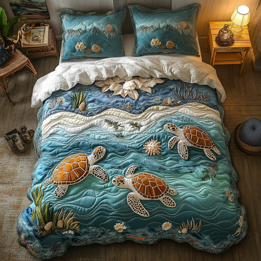 Sea Escape 3-Piece Quilted Bedding Set NCU0VH3933