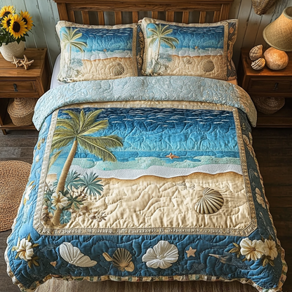 Sea Escape 3-Piece Quilted Bedding Set NCU0VL1757