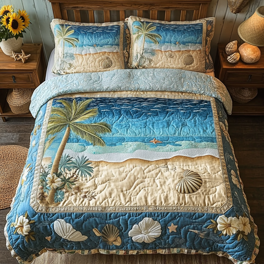 Sea Escape 3-Piece Quilted Bedding Set NCU0VL1757