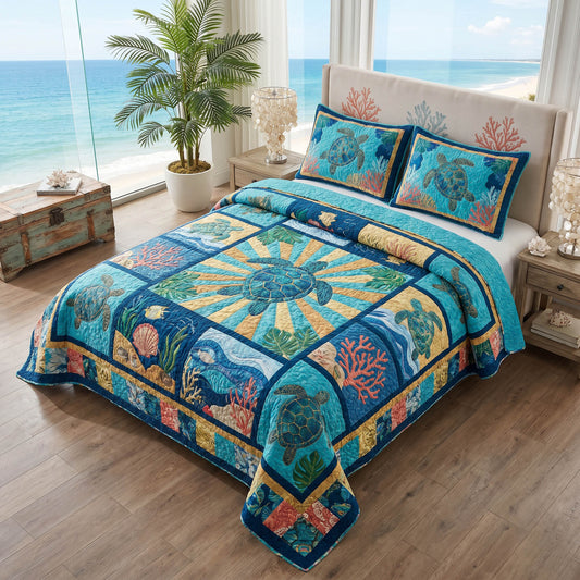 Sea Haven 3-Piece Quilted Bedding Set NCU0TD2852