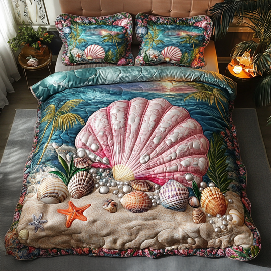 Sea Horizon 3-Piece Quilted Bedding Set NCU0DK7914