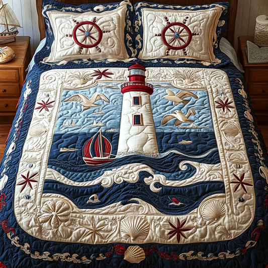 Sea Horizon 3-Piece Quilted Bedding Set NCU0DK9720