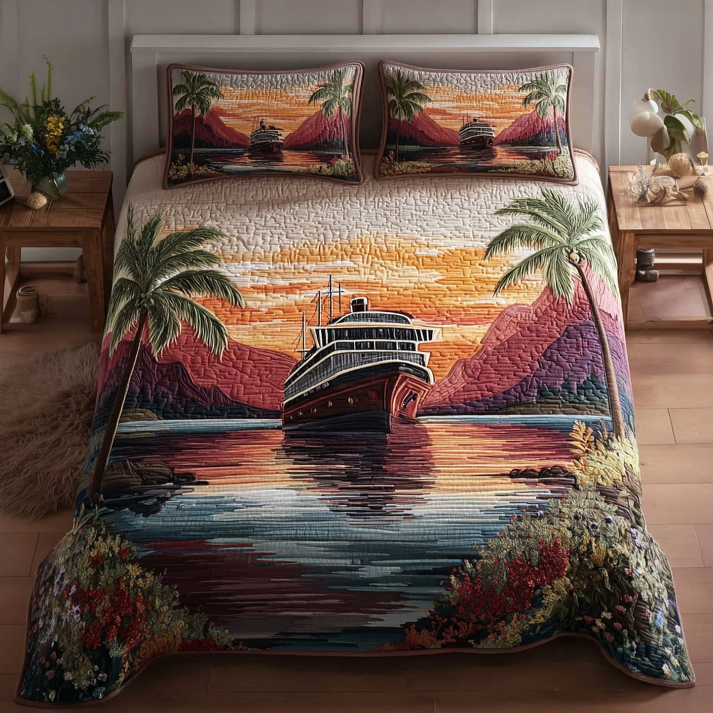 Sea Horizon 3-Piece Quilted Bedding Set NCU0PT8039