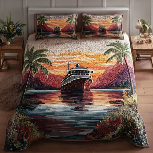 Sea Horizon 3-Piece Quilted Bedding Set NCU0PT8039