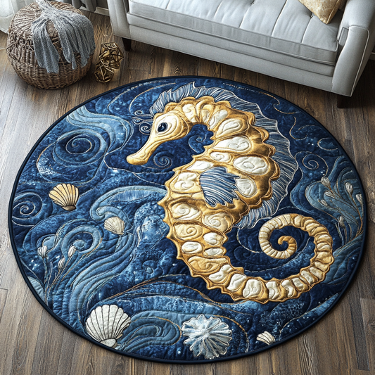 Sea Horse Bliss Quilted Round Mat NCU0DK8326