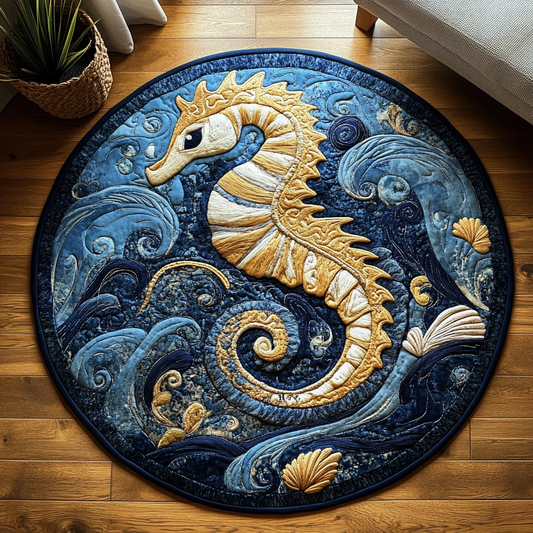 Sea Horse Charm Quilted Round Mat NCU0DK8325