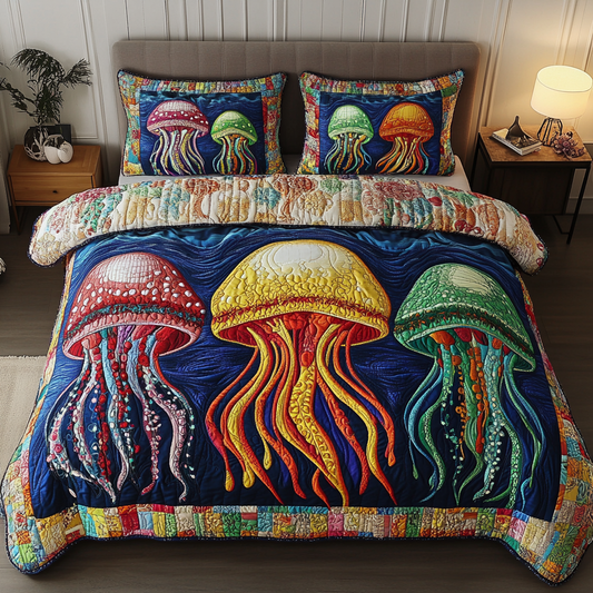 Sea Jewel 3-Piece Quilted Bedding Set NCU0DK6288