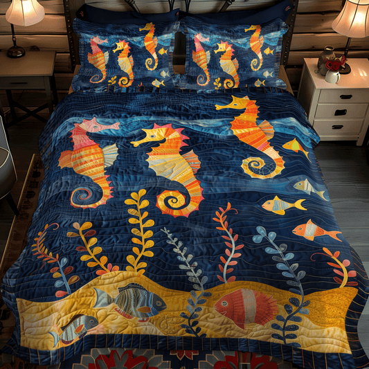 Sea Jewel 3-Piece Quilted Bedding Set NCU0TH1258