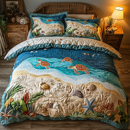 Sea Journey 3-Piece Quilted Bedding Set NCU0DK7306