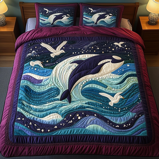 Sea Serenade 3-Piece Quilted Bedding Set NCU0VH1253