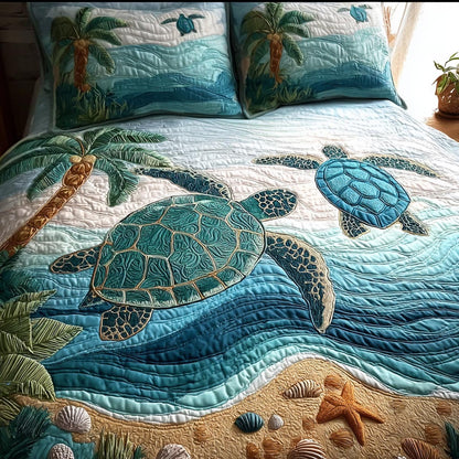 Sea Serenity 3-Piece Quilted Bedding Set NCU0DV9455