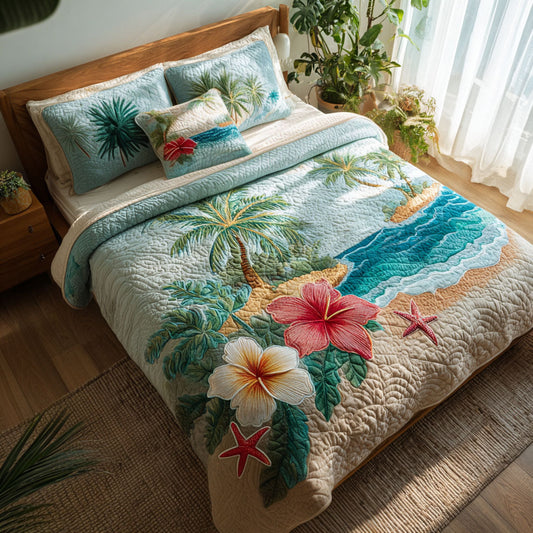 Sea Serenity 3-Piece Quilted Bedding Set NCU0NT12641