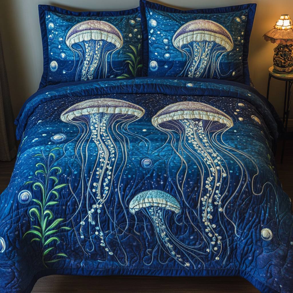 Sea Serenity 3-Piece Quilted Bedding Set NCU0VH4170