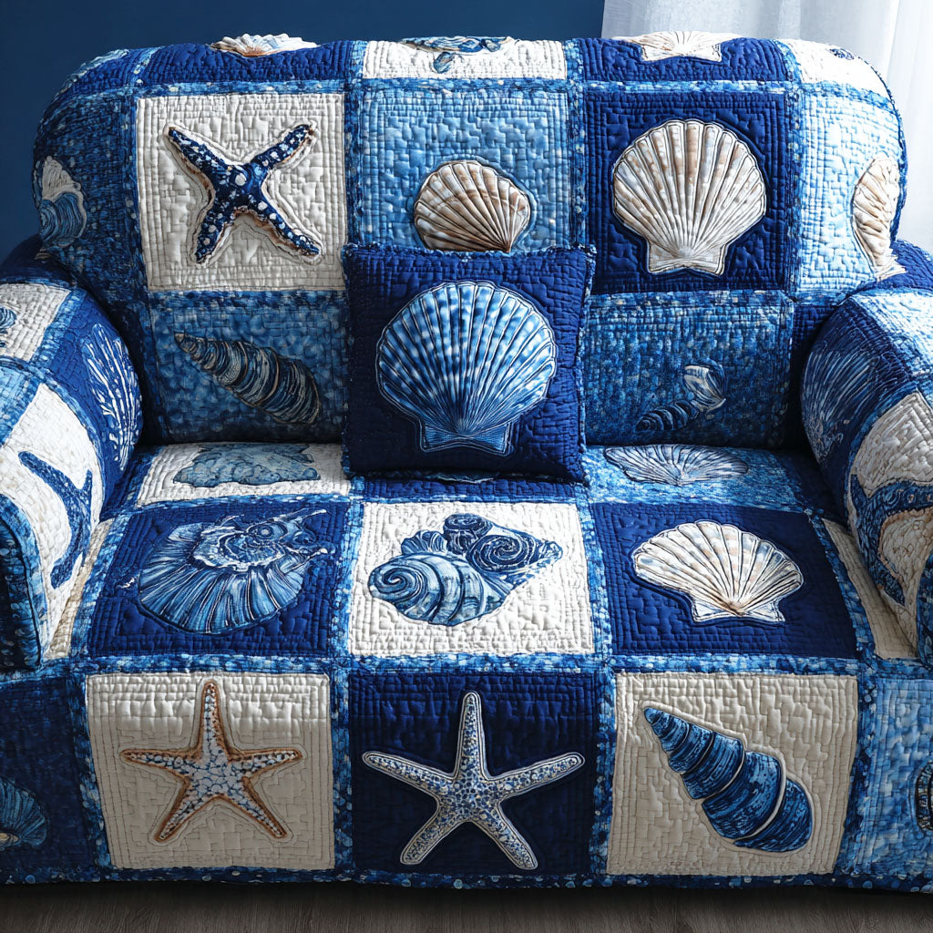 Sea Shells Quilted Sofa Cover NCU0TD2213