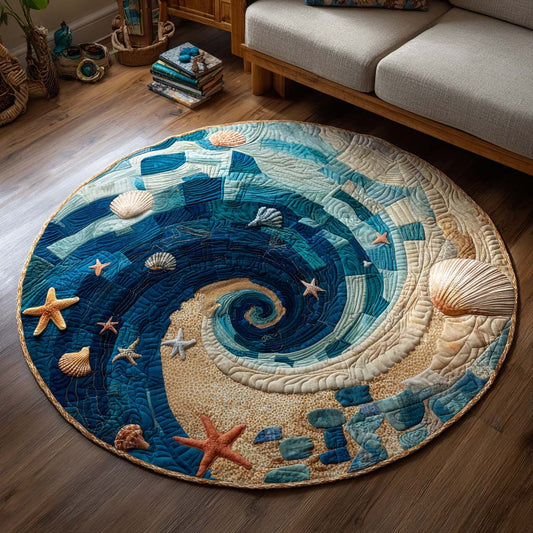 Sea Spiral Quilted Round Mat NCU0NT9919