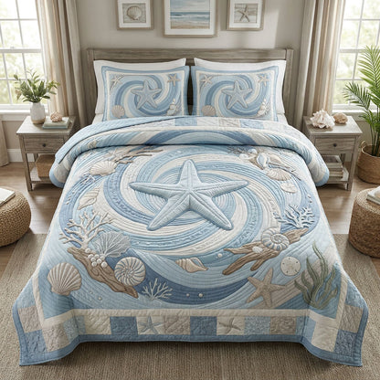 Sea Star Serenade 3-Piece Quilted Bedding Set NCU0PT11803