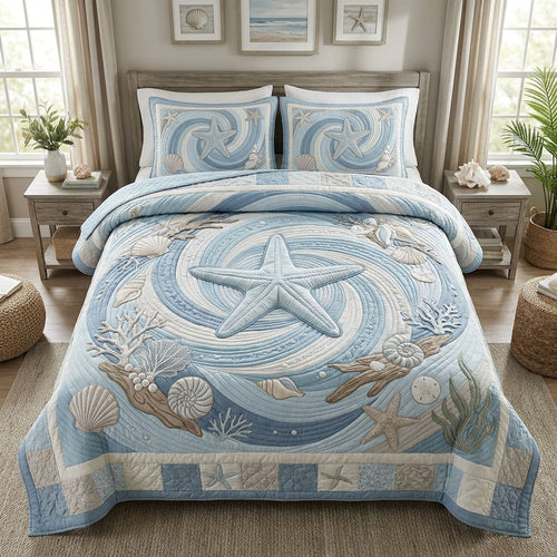 Sea Star Serenade 3-Piece Quilted Bedding Set NCU0PT11803