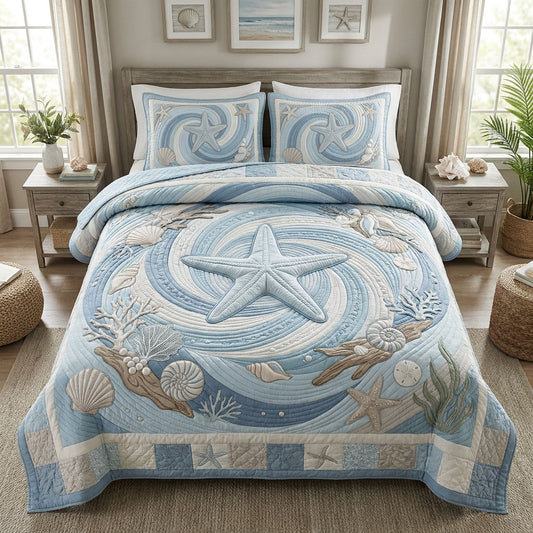 Sea Star Serenade 3-Piece Quilted Bedding Set NCU0PT11803