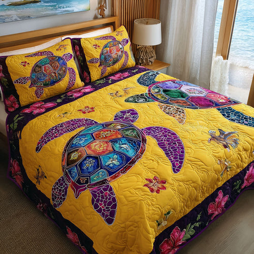Sea Turtle 3-Piece Quilted Bedding Set NCU0DK11712
