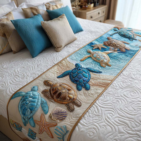 Sea Turtle Bliss Quilted Bed Runner NCU0NT8512