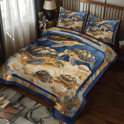Sea Turtle Cove 3-Piece Quilted Bedding Set NCU0TH1339