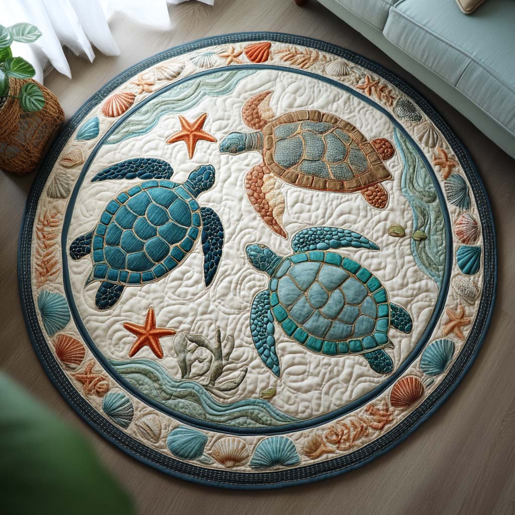 Sea Turtle Dreams Quilted Round Mat NCU0TD033