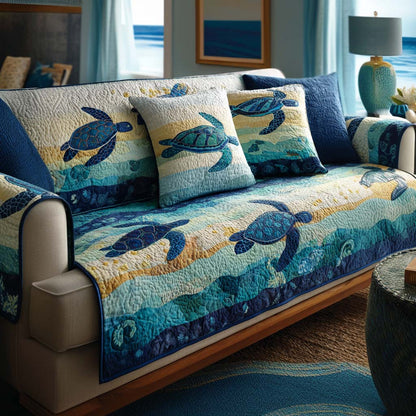 Sea Turtle Glow Quilted Sofa Cover NCU0NT11694