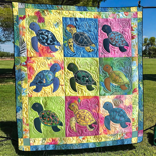 Sea Turtle Haven Quilted Blanket NCU0TL679