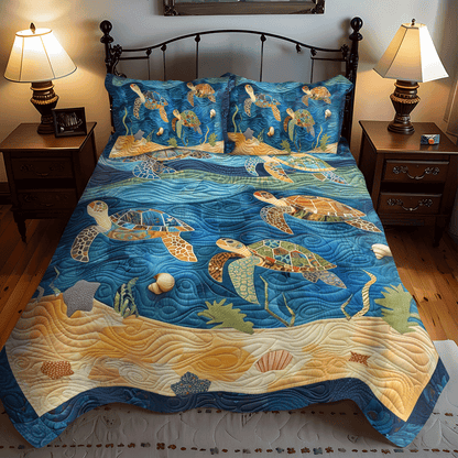 Sea Turtle Playground 3-Piece Quilted Bedding Set NCU0TH1352