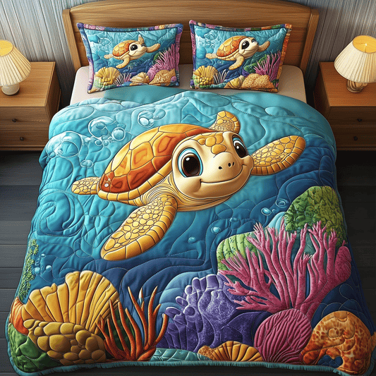 Sea Turtle Quilted Bedding Set NCU0TH2625