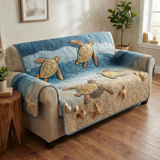 Sea Turtle Quilted Sofa Cover NCU0DK12083