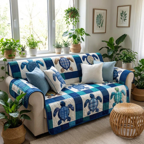 Sea Turtle Quilted Sofa Cover NCU0DV9242