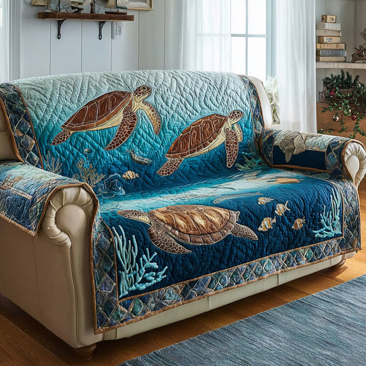 Sea Turtle Quilted Sofa Cover NCU0HH1683
