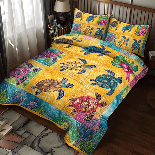 Sea Turtle Sanctuary 3-Piece Quilted Bedding Set NCU0TL1127