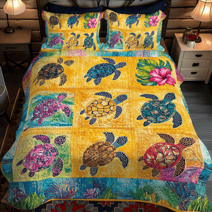Sea Turtle Sanctuary 3-Piece Quilted Bedding Set NCU0TL1127