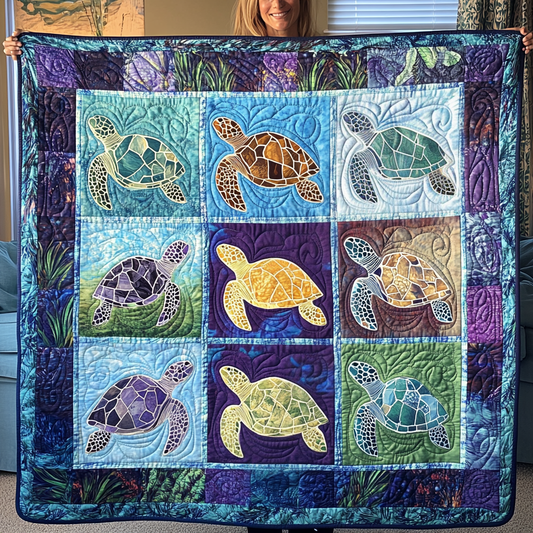 Sea Turtle Sanctuary Quilted Blanket NCU0TL1115