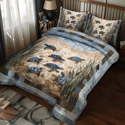 Sea Turtle Sojourn 3-Piece Quilted Bedding Set NCU0TH1327