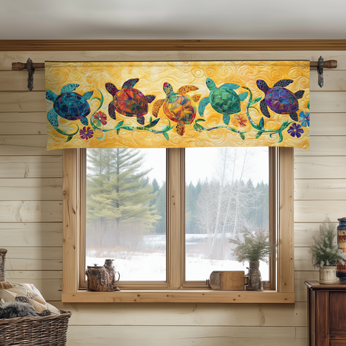 Sea Turtle Symphony Quilted Valance NCU0VH3210