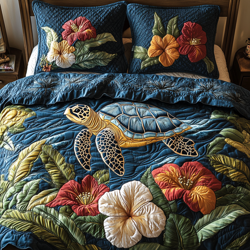 Sea Wanderer 3-Piece Quilted Bedding Set NCU0VH4784