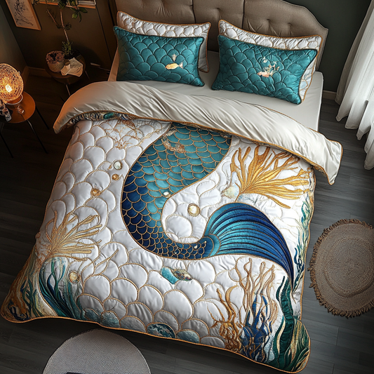Sea Whisper 3-Piece Quilted Bedding Set NCU0DK5062