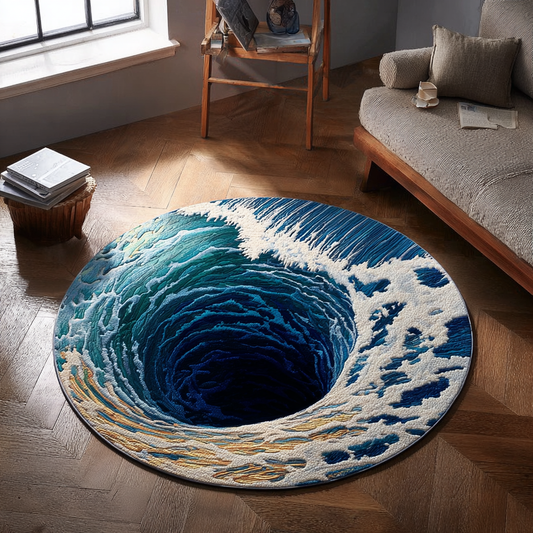 Sea Whisper Quilted Round Mat NCU0DK10106