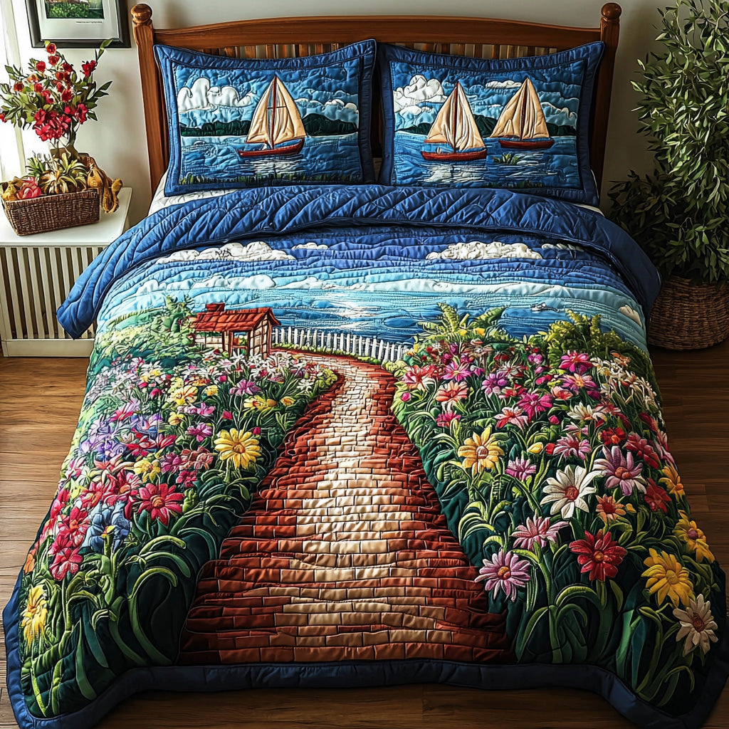 Seabreeze Escape 3-Piece Quilted Bedding Set NCU0DV6838