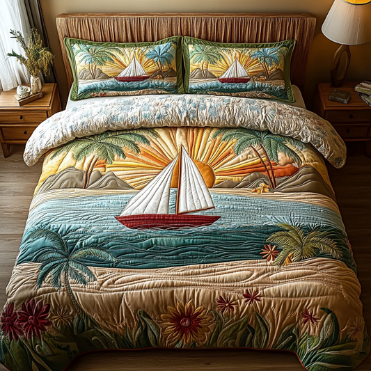 Seabreeze Retreat 3-Piece Quilted Bedding Set NCU0DV4428