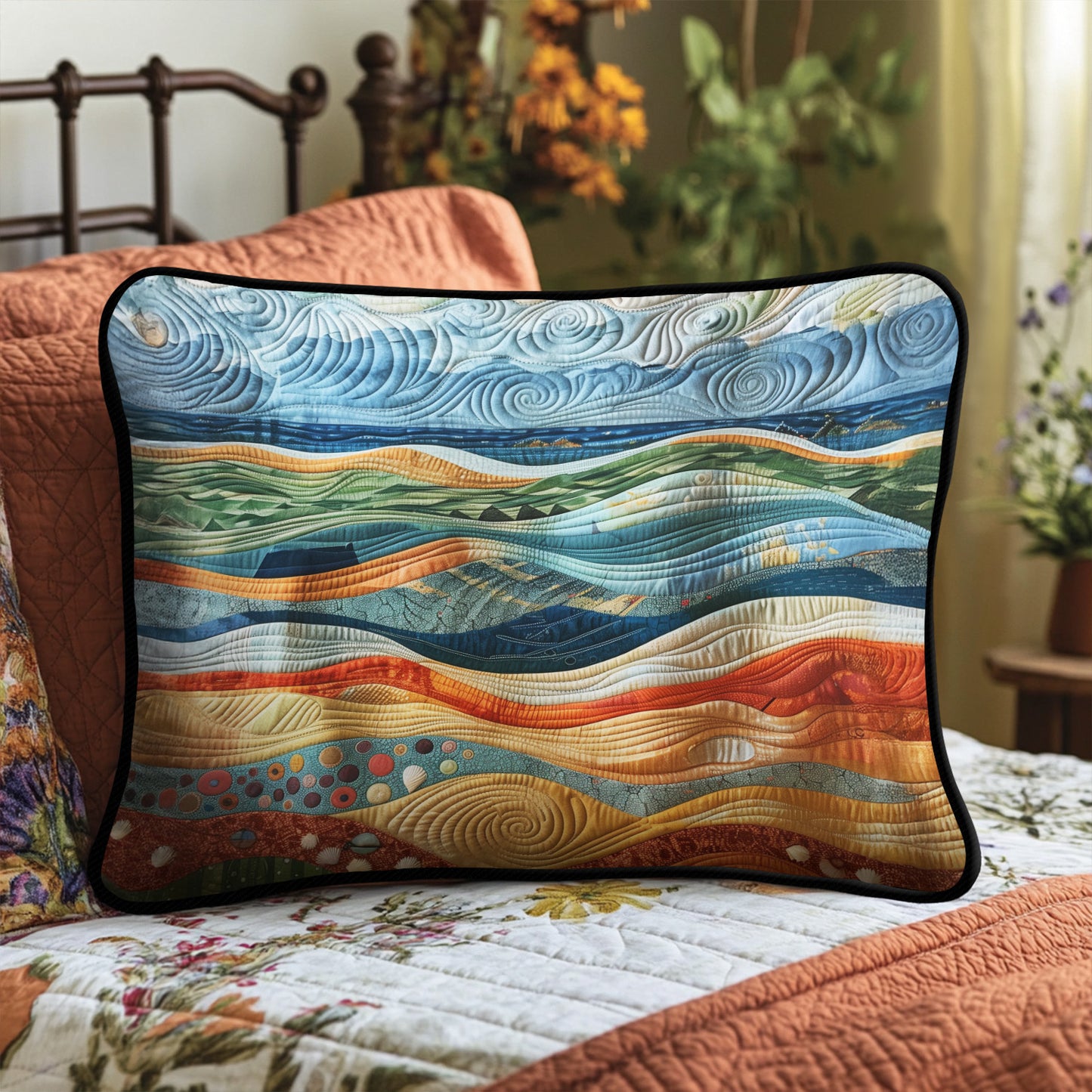 Seafoam Serenity Quilted Bedding Pillow Case NCU0PT7122