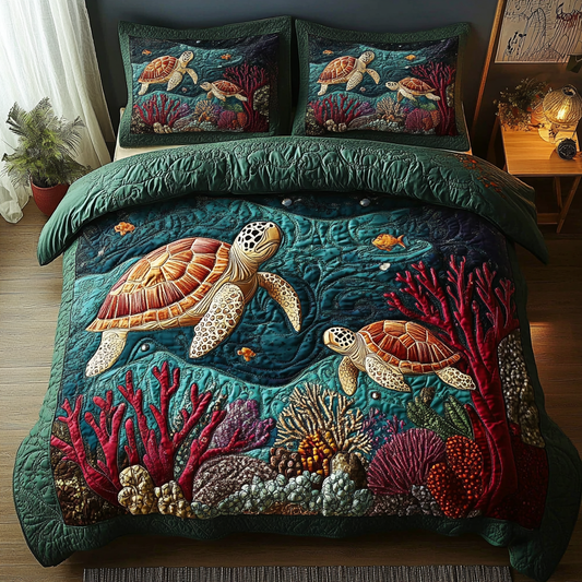 Seagrass Dreams 3-Piece Quilted Bedding Set NCU0DV3005