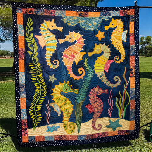 Seahorse Paradise Quilted Blanket NCU0TH1246